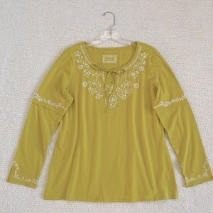 NWOT CHARTER CLUB 95% COTTON EMBROIDERED TUNIC - SIZE LARGE